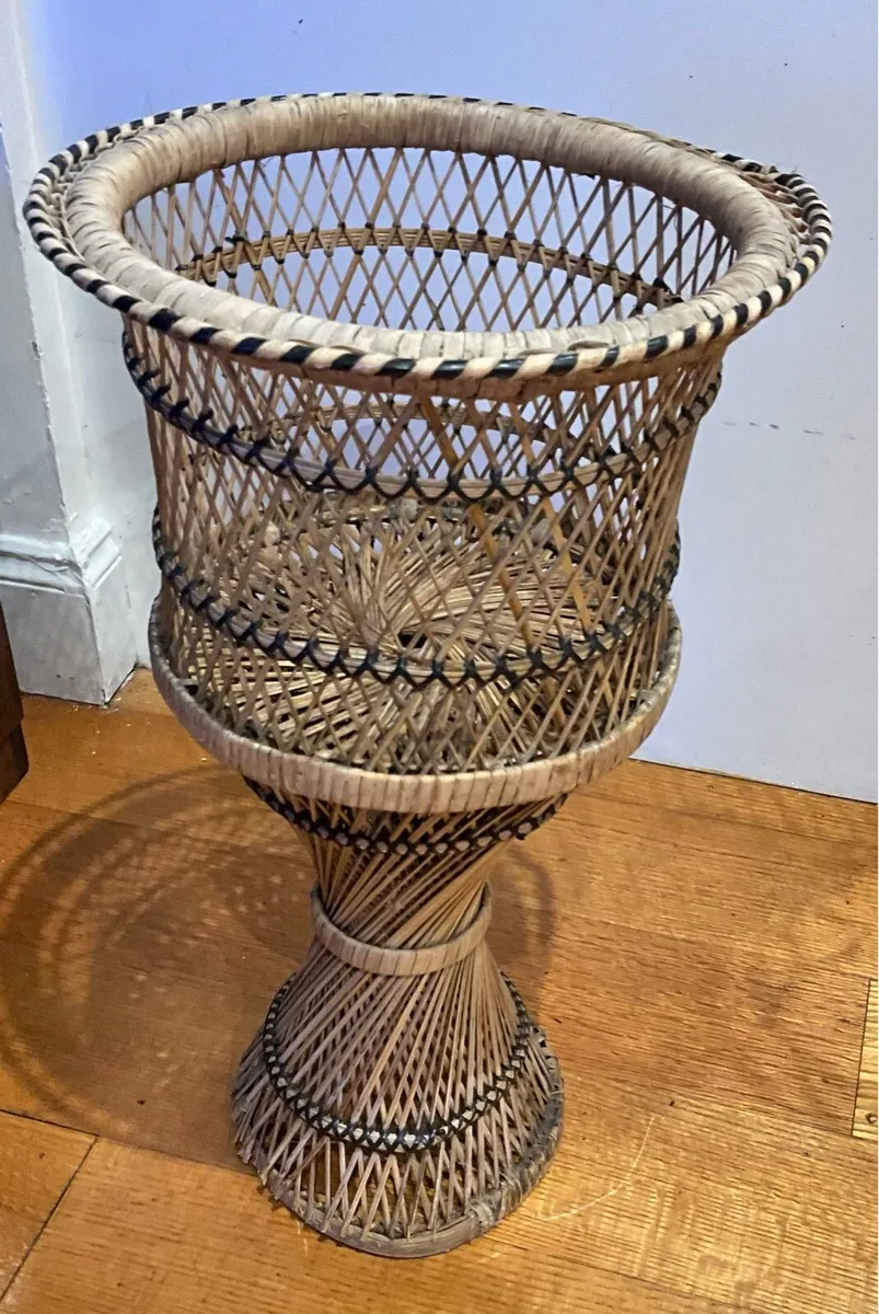 Wicker Rattan Plant Holder - Image 1