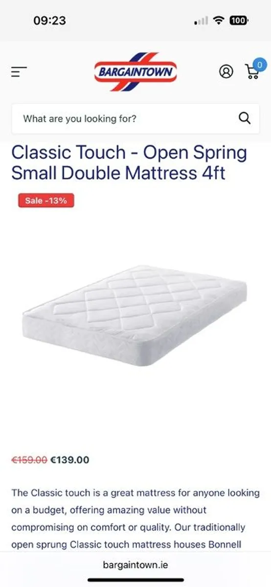 Small dbl mattress - Image 2