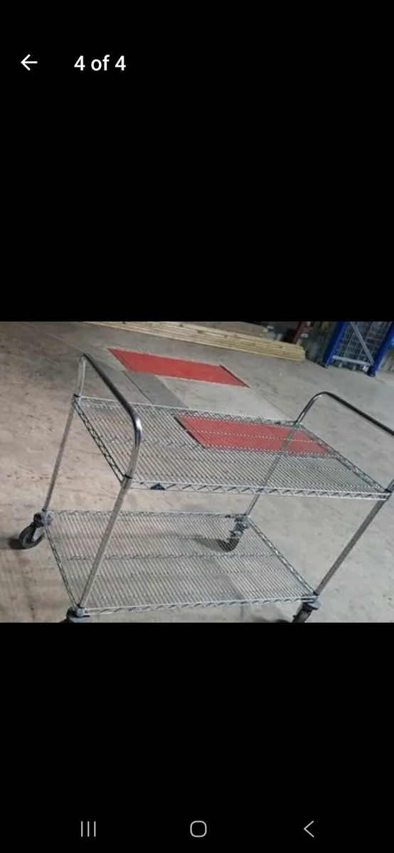 Shelf Wire Trolley on Wheels - Image 1