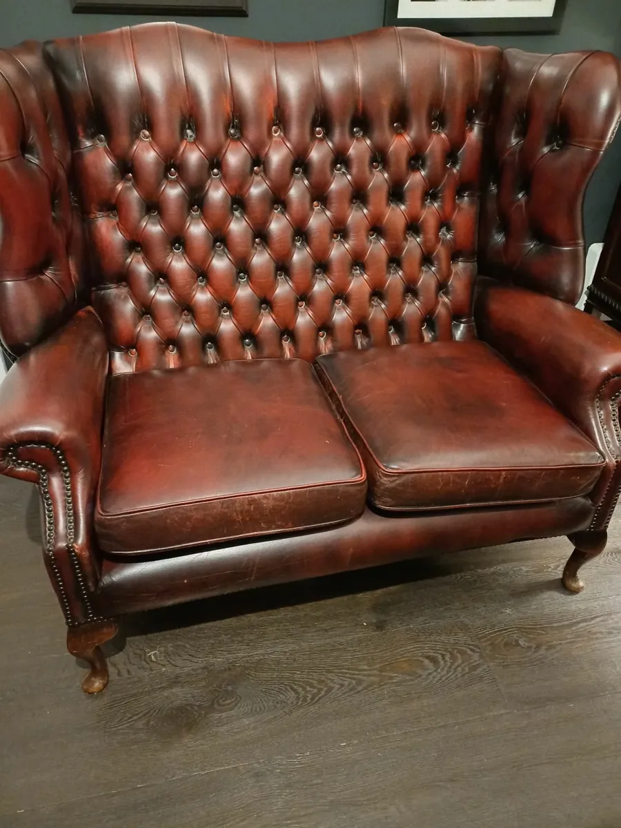 Chesterfield 2 seater Queen Anne style sofa - Image 1