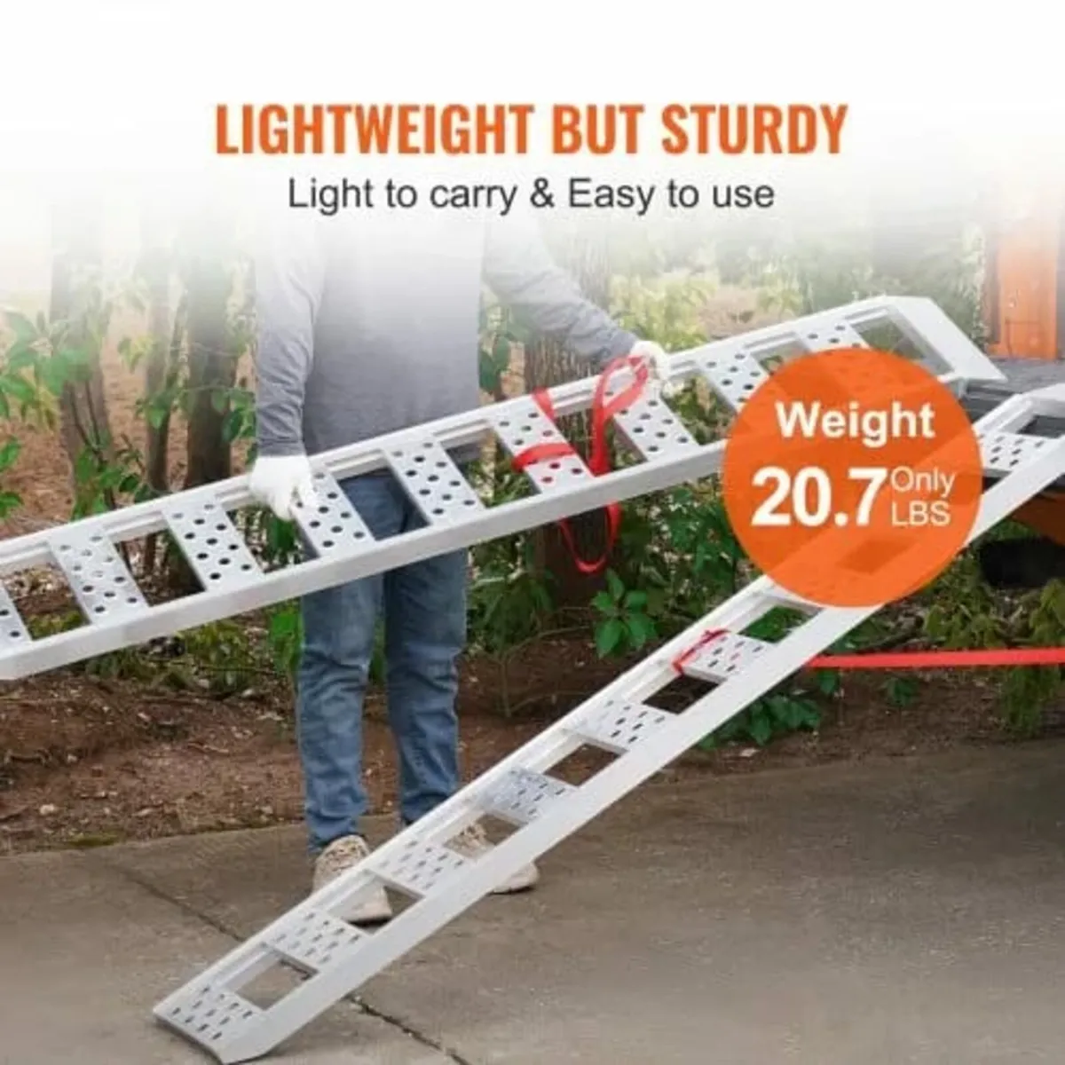Aluminum Ramps, 1250lbs, Straight Ramp with Treads - Image 2