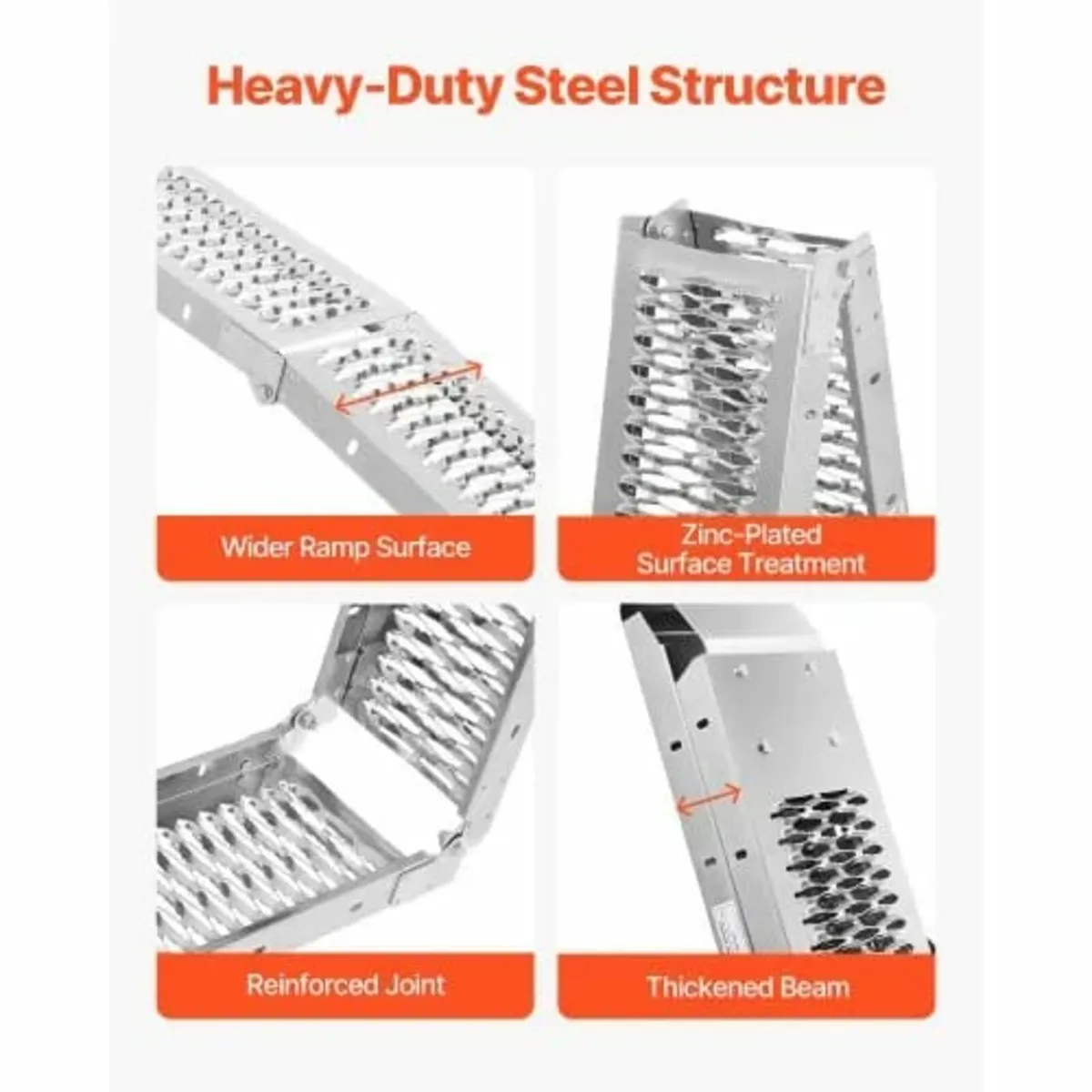 Steel Ramps, 1000 lbs, 2Pcs Heavy-duty Ramps with - Image 3