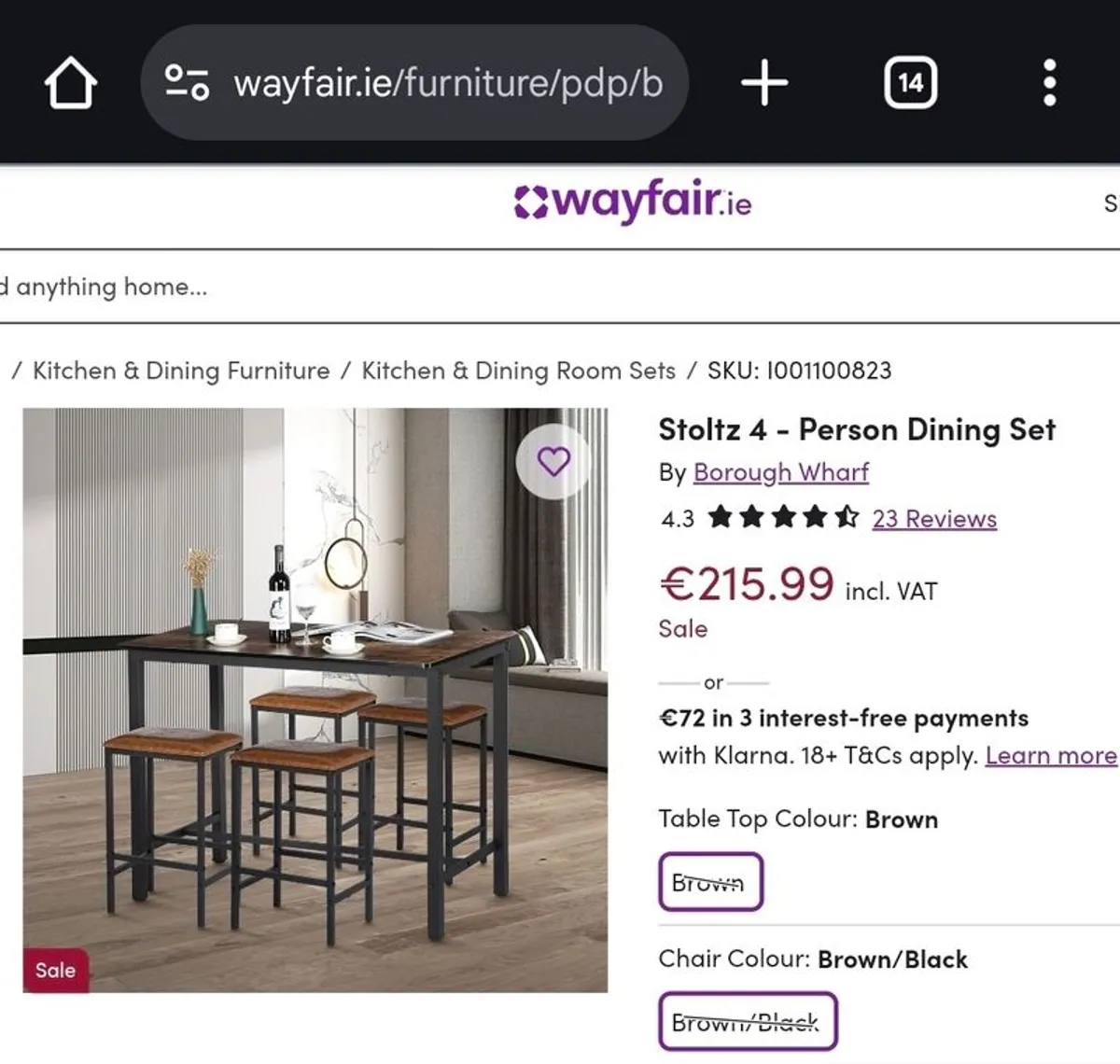 Bar table and stools - Image 2