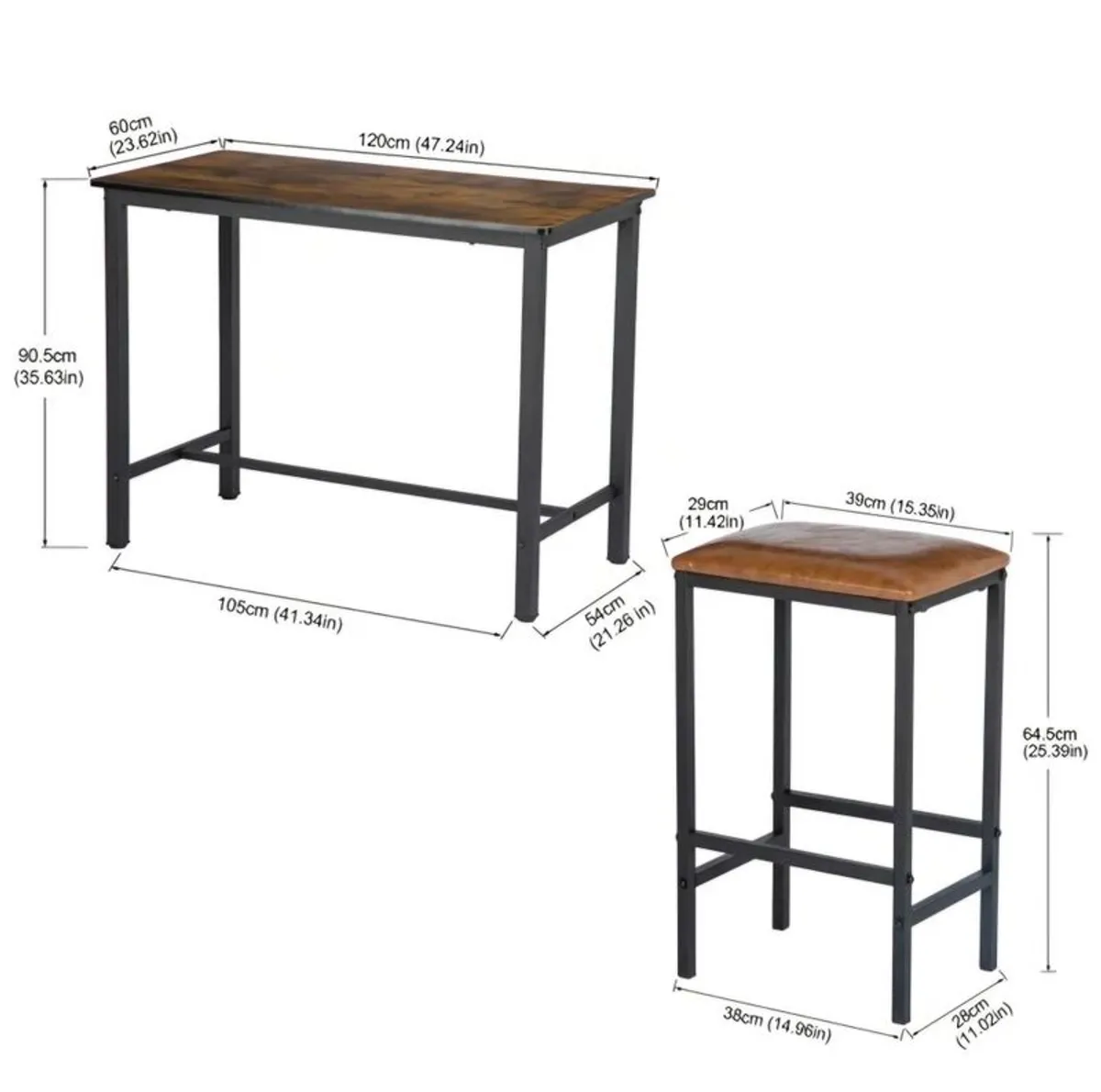 Bar table and stools - Image 4
