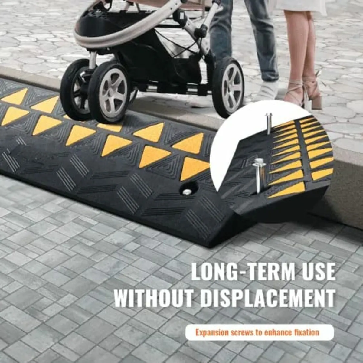 Rubber Curb Ramp 9.4 cm Rise Height Sidewalk Curb - Image 3
