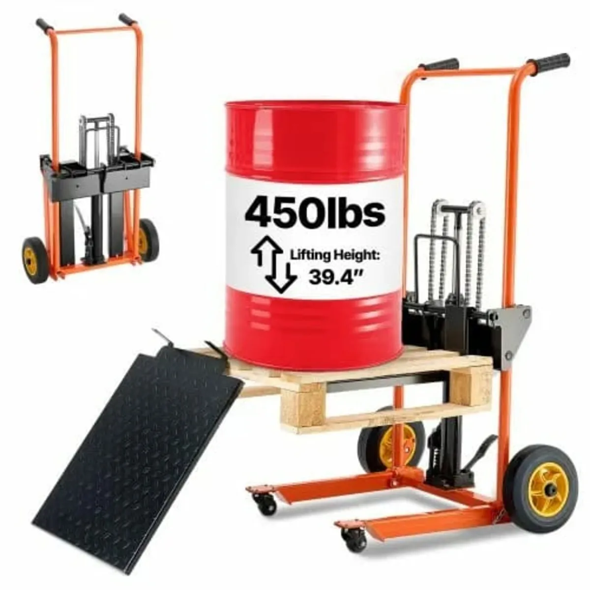 Hydraulic Material Lift Winch Stacker, 205 kg Load - Image 1