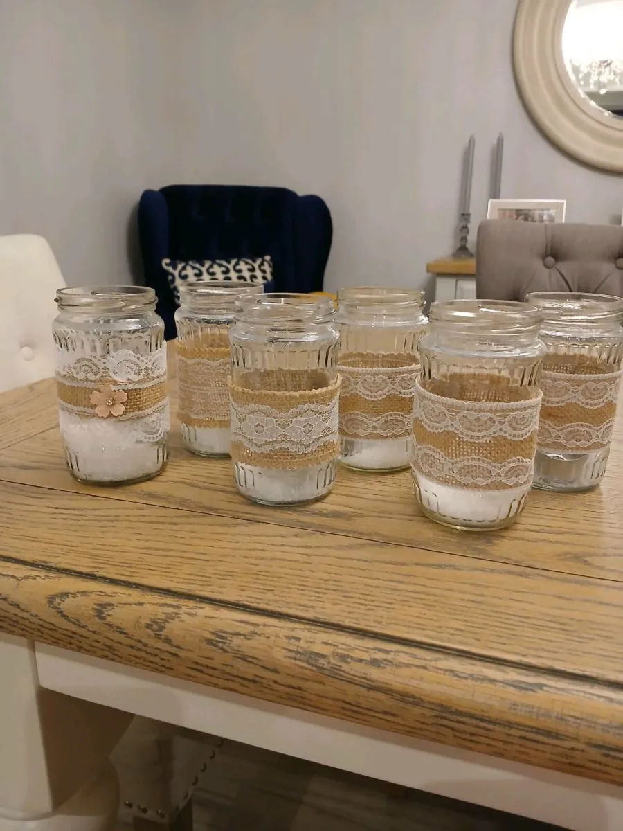 6 vintage glass jars - Image 2