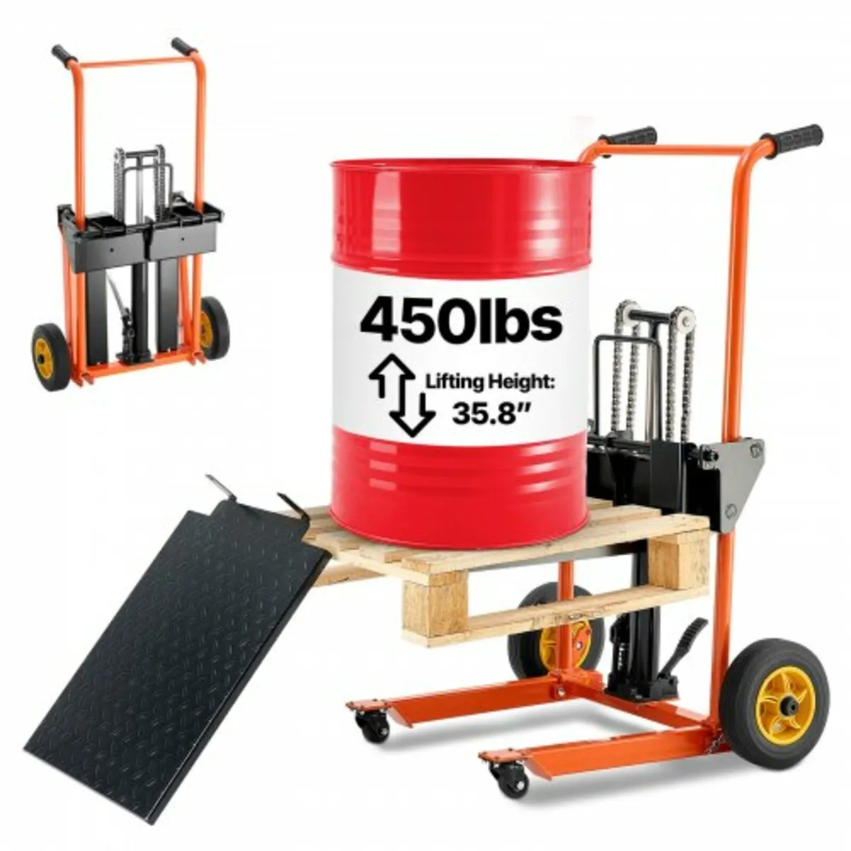 Hydraulic Material Lift Winch Stacker, 205 kg Load - Image 1