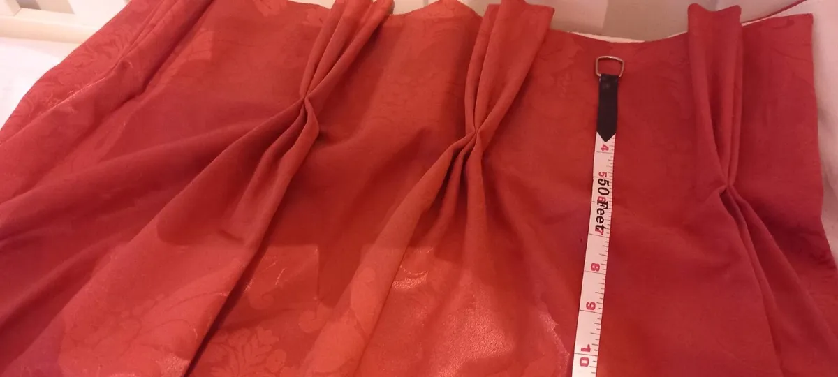 Tailor-made Lined Burnt Orange Curtains - Image 1