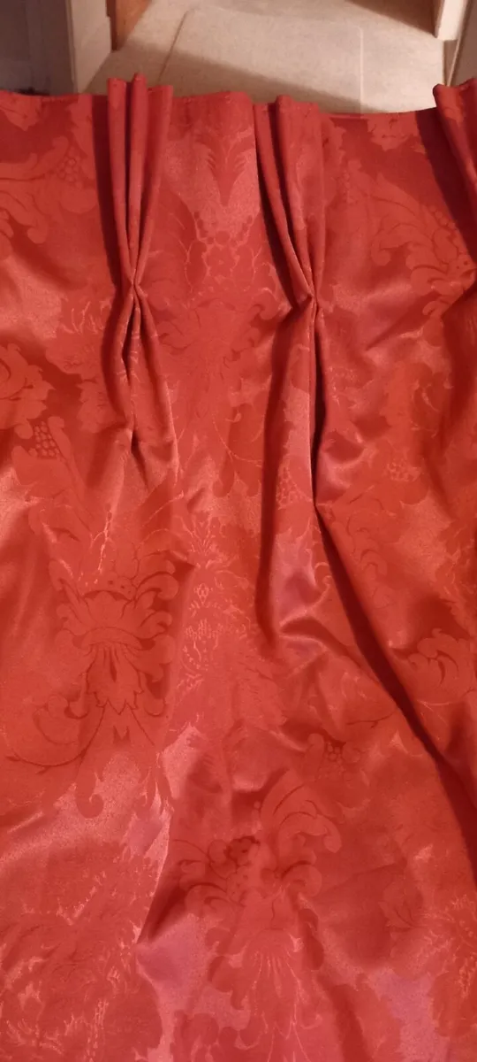Tailor-made Lined Burnt Orange Curtains - Image 2