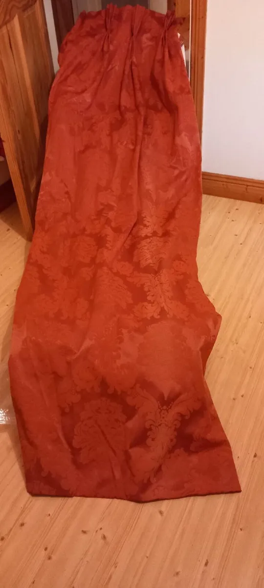 Tailor-made Lined Burnt Orange Curtains - Image 3
