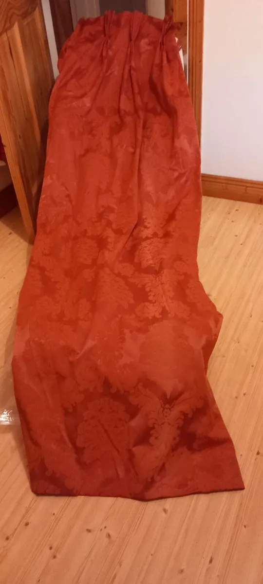 Tailor-made Lined Burnt Orange Curtains - Image 4