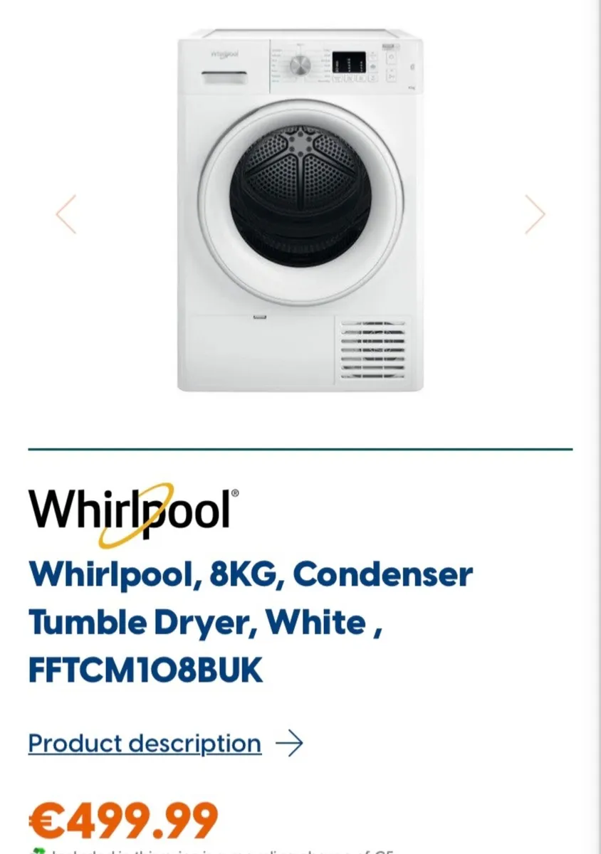 Whirlpool Condenser Dryer - Image 1