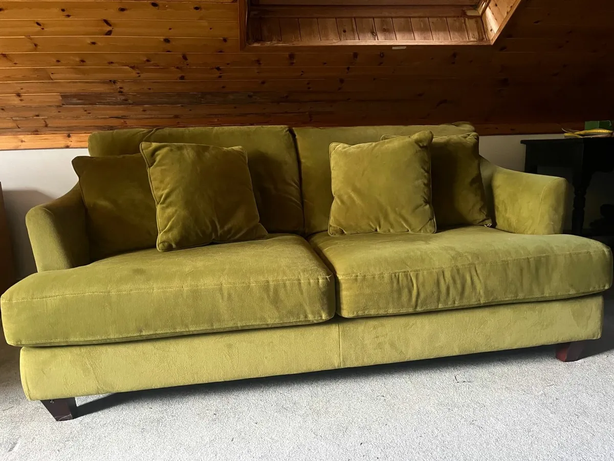 Olive Green 2 seater Sofa - Image 1