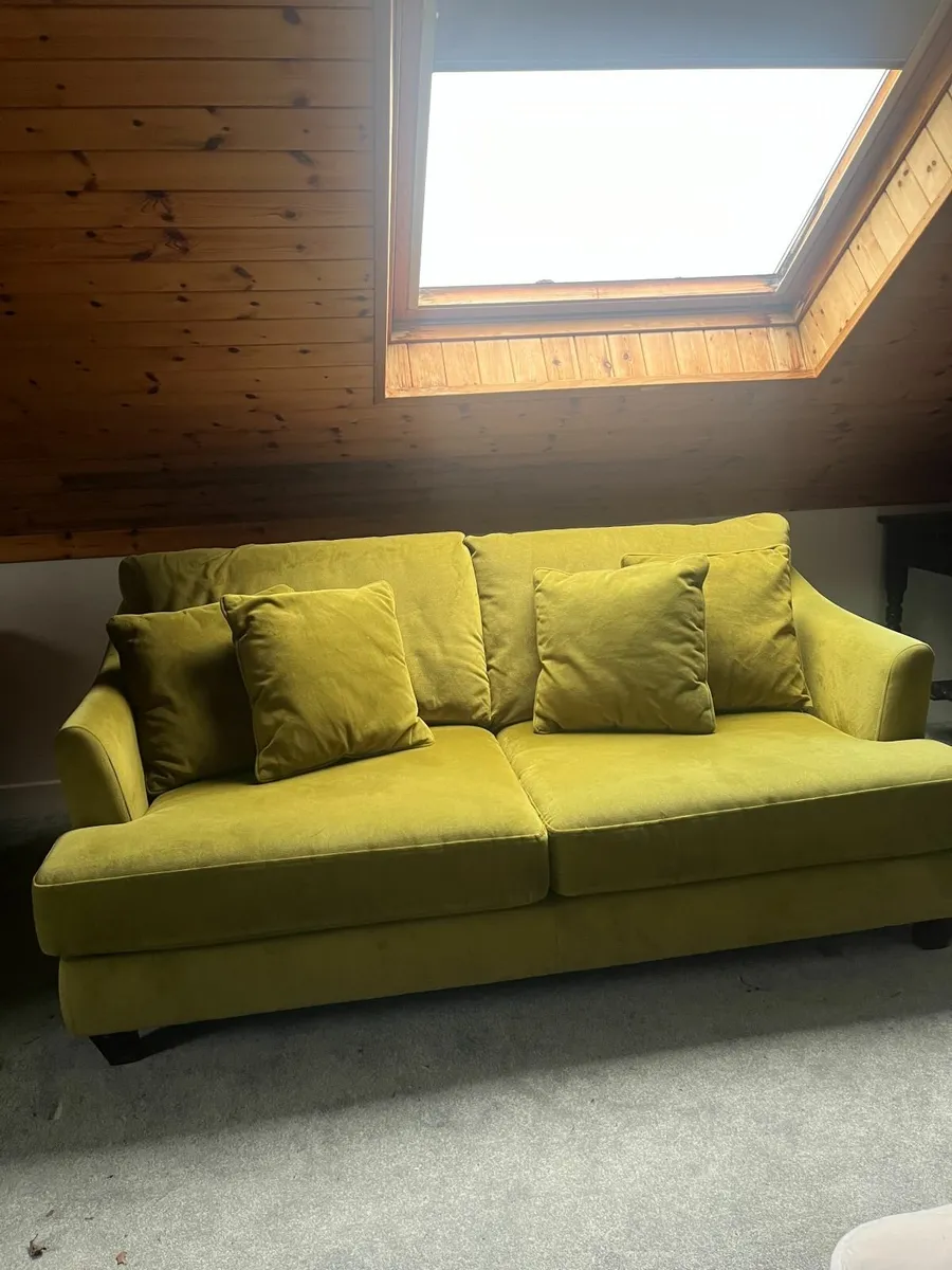 Olive Green 2 seater Sofa - Image 2
