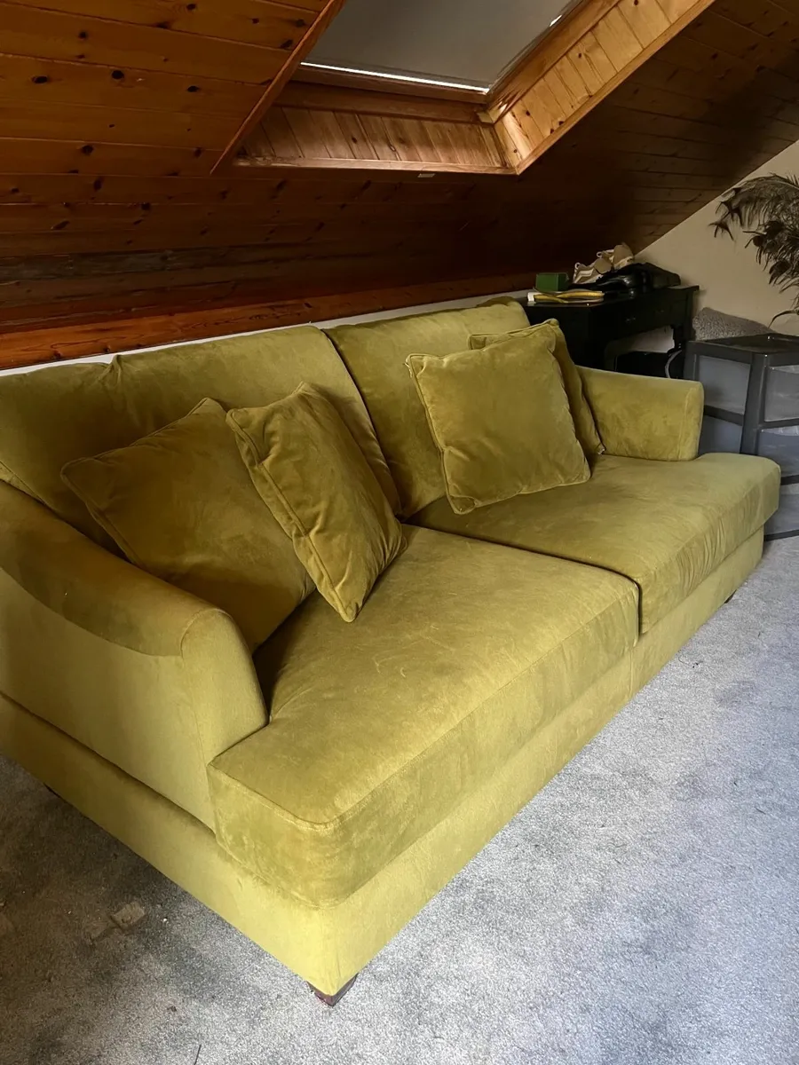 Olive Green 2 seater Sofa - Image 3