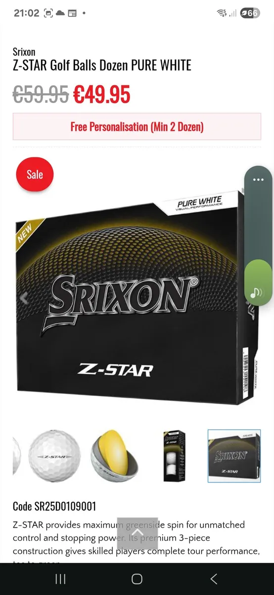New box of Z-star Srizon pure white golf balls - Image 1