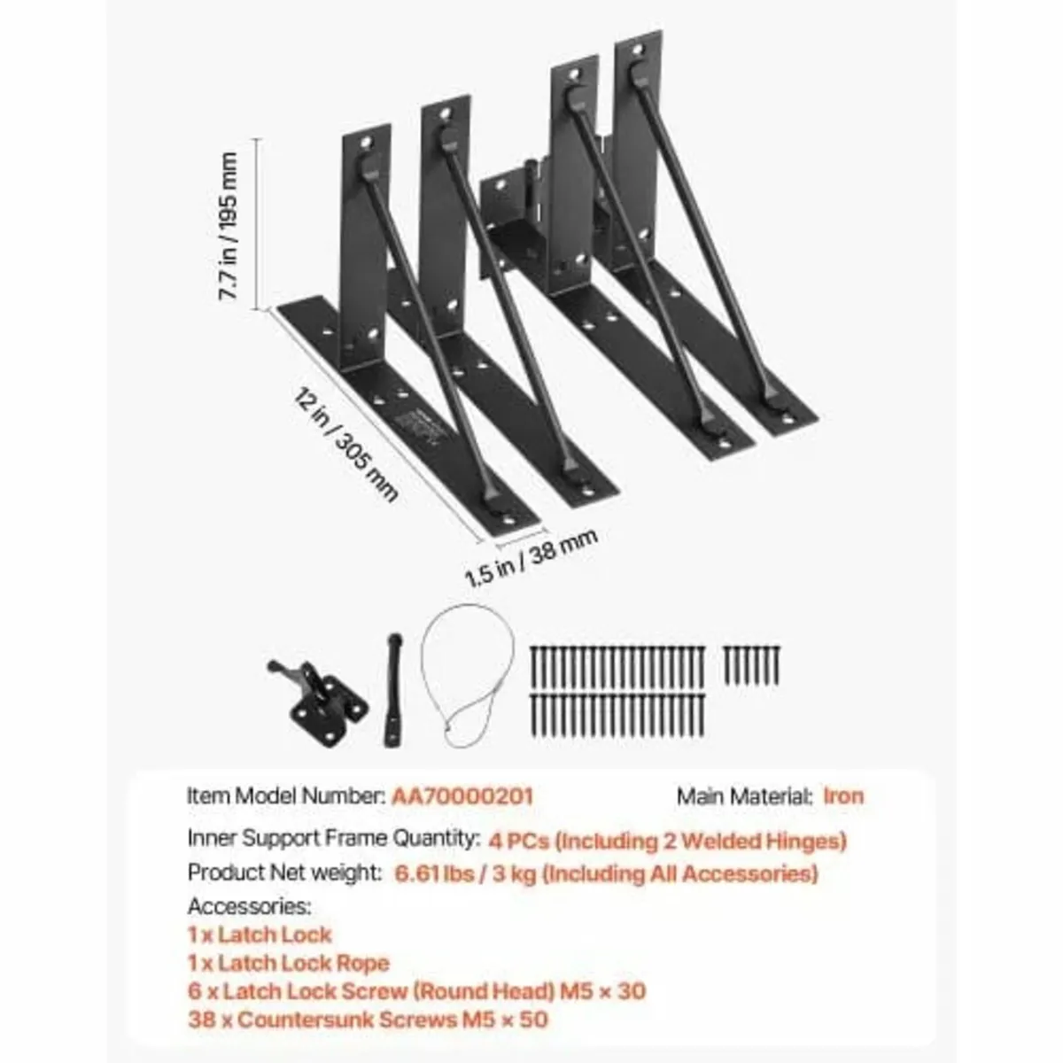 Gate Corner Brace Bracket, Anti Sag Gate Frame Har - Image 3
