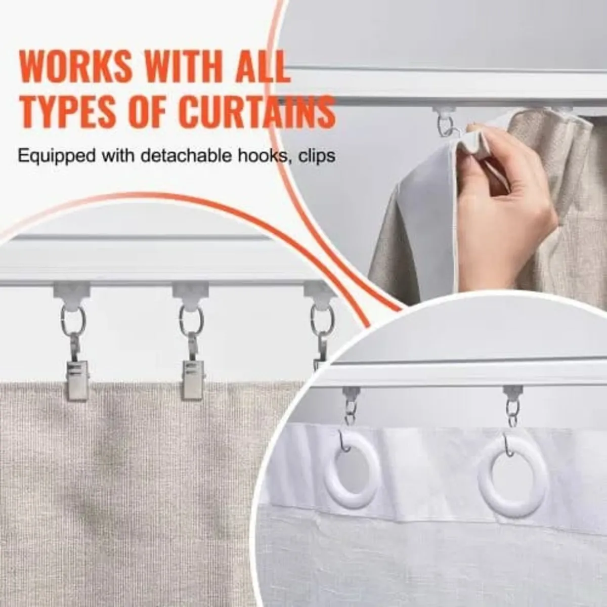 Ceiling Curtain Track Set, 11.8 FT/3.6 Meter, Slid - Image 4