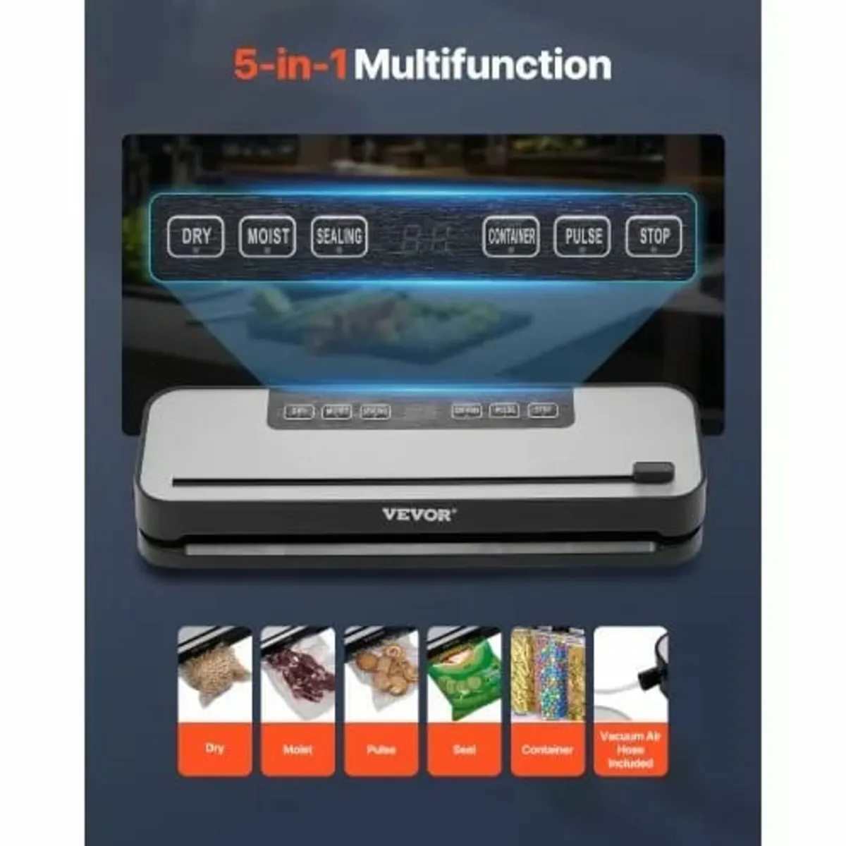Vacuum Sealer Machine, 60Kpa 100W Powerful Food Se - Image 3