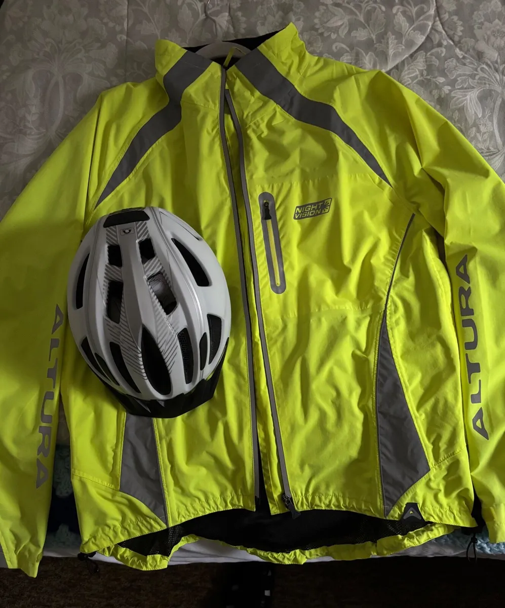 Bicycle, new helmet, new men’s L jacket - Image 2