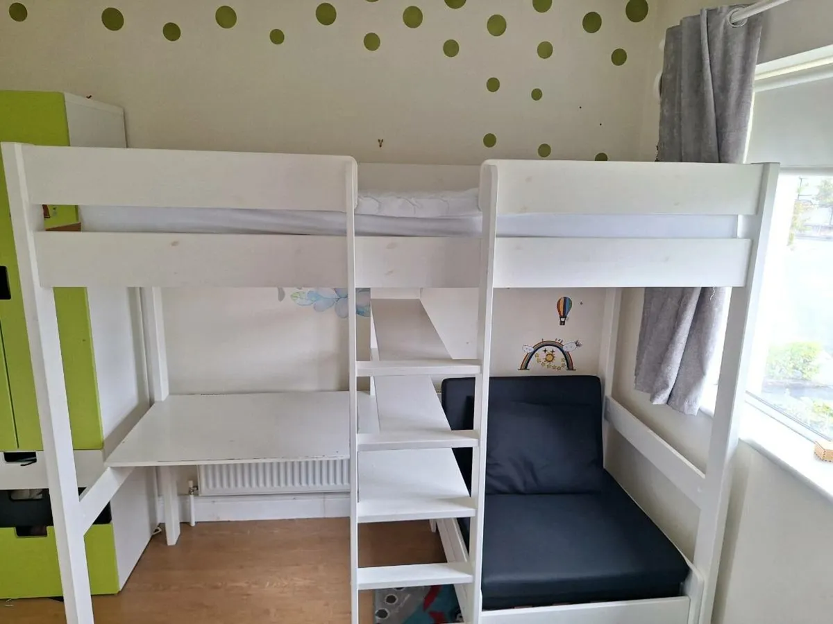Loft Bed with Desk and Futon fold out bed/seat - Image 1