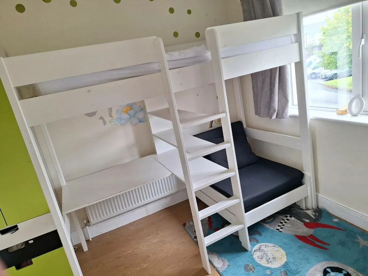 Loft Bed with Desk and Futon fold out bed/seat - Image 2