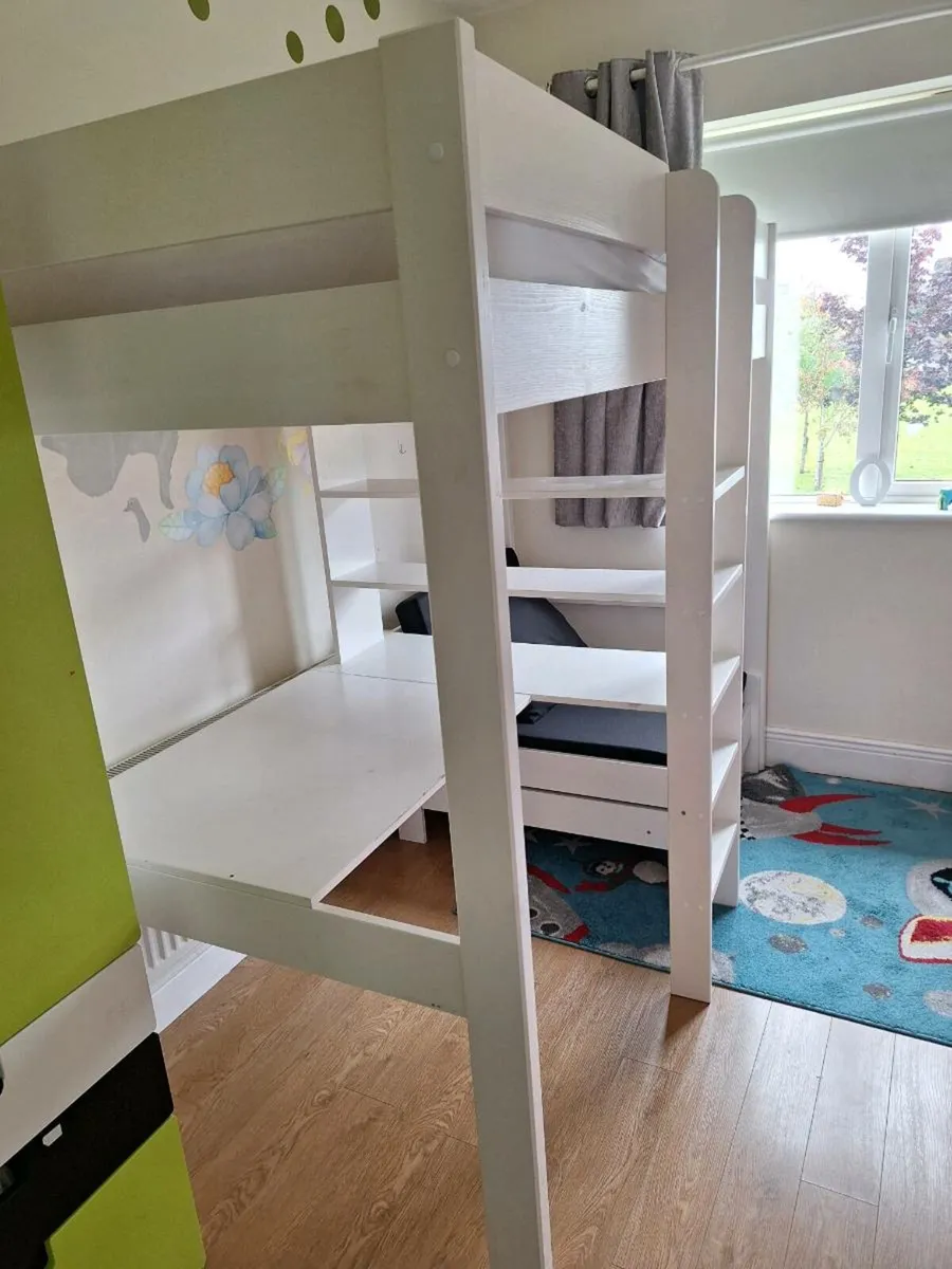 Loft Bed with Desk and Futon fold out bed/seat - Image 4