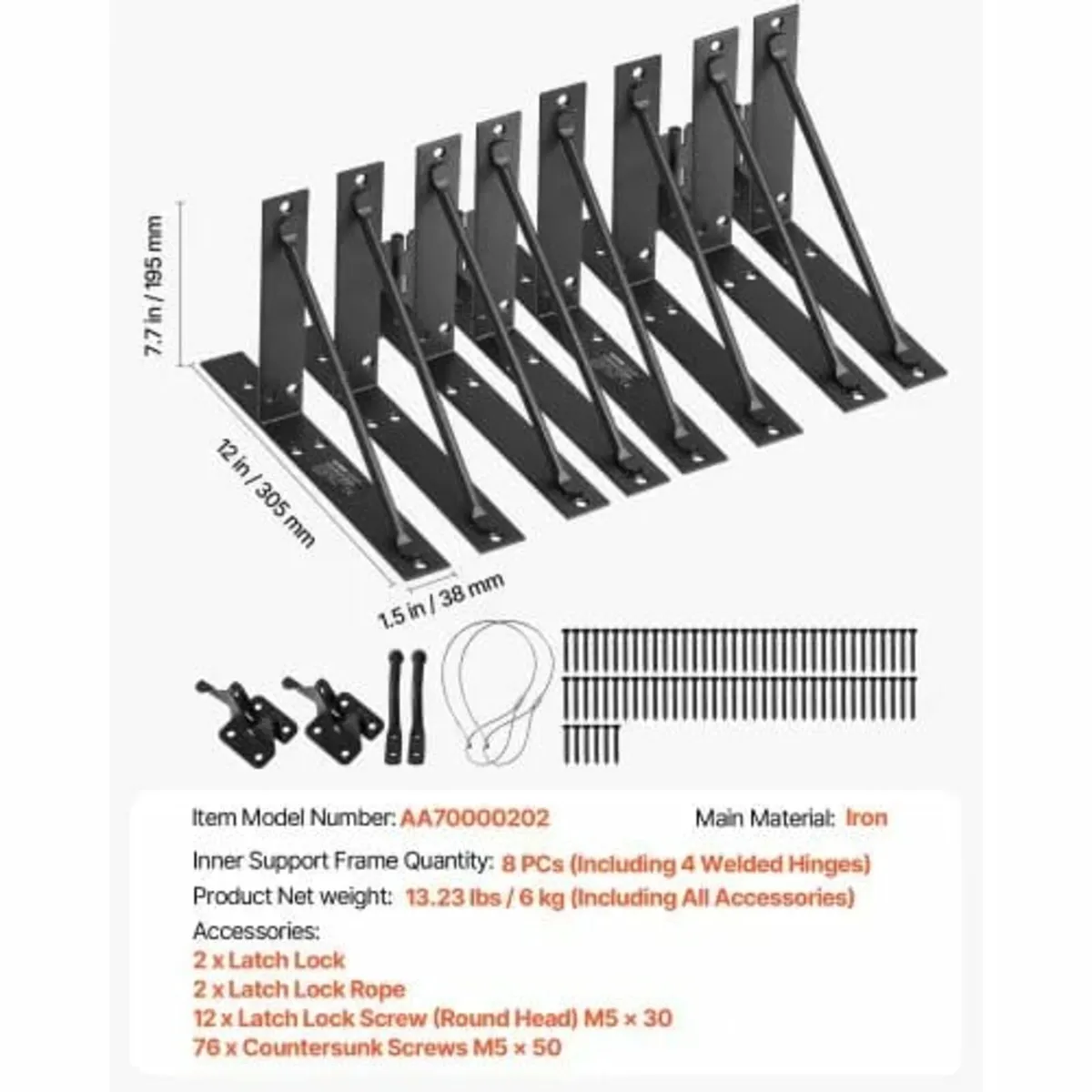 Gate Corner Brace Bracket, 2 Sets, Anti Sag Gate F - Image 2