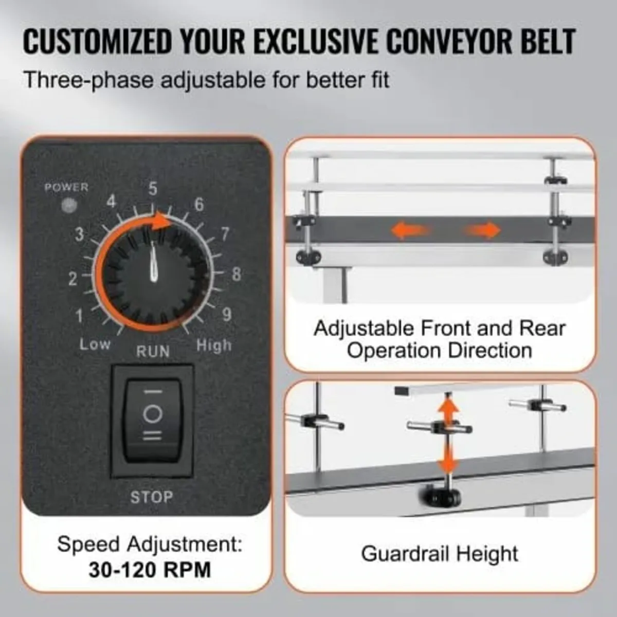 Belt Conveyor, 71 x 7.8 inch Conveyor Table, Heavy - Image 3