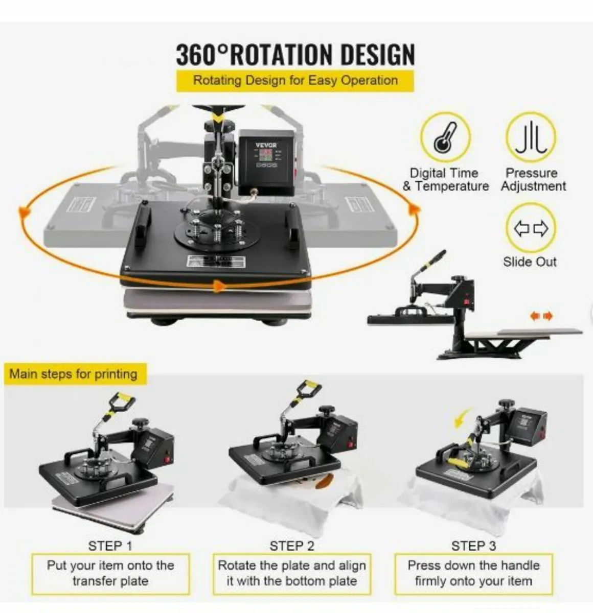 Heat Press 8 in 1 Heat Press Machine 38x38cm - Image 4