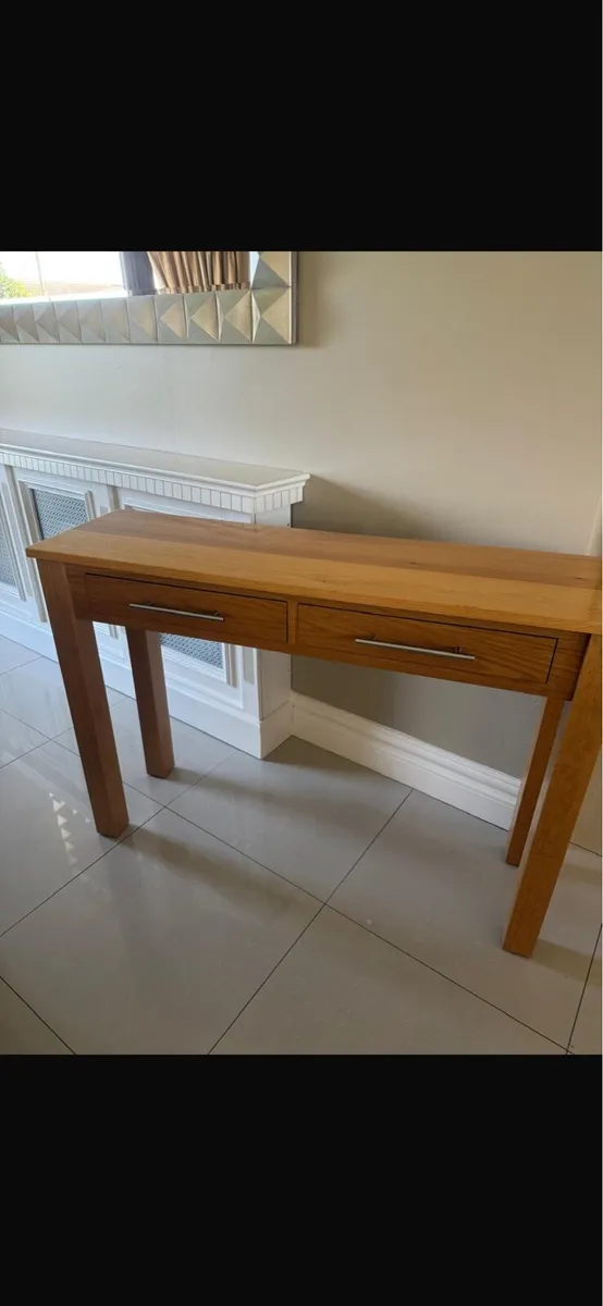 Solid oak hall table