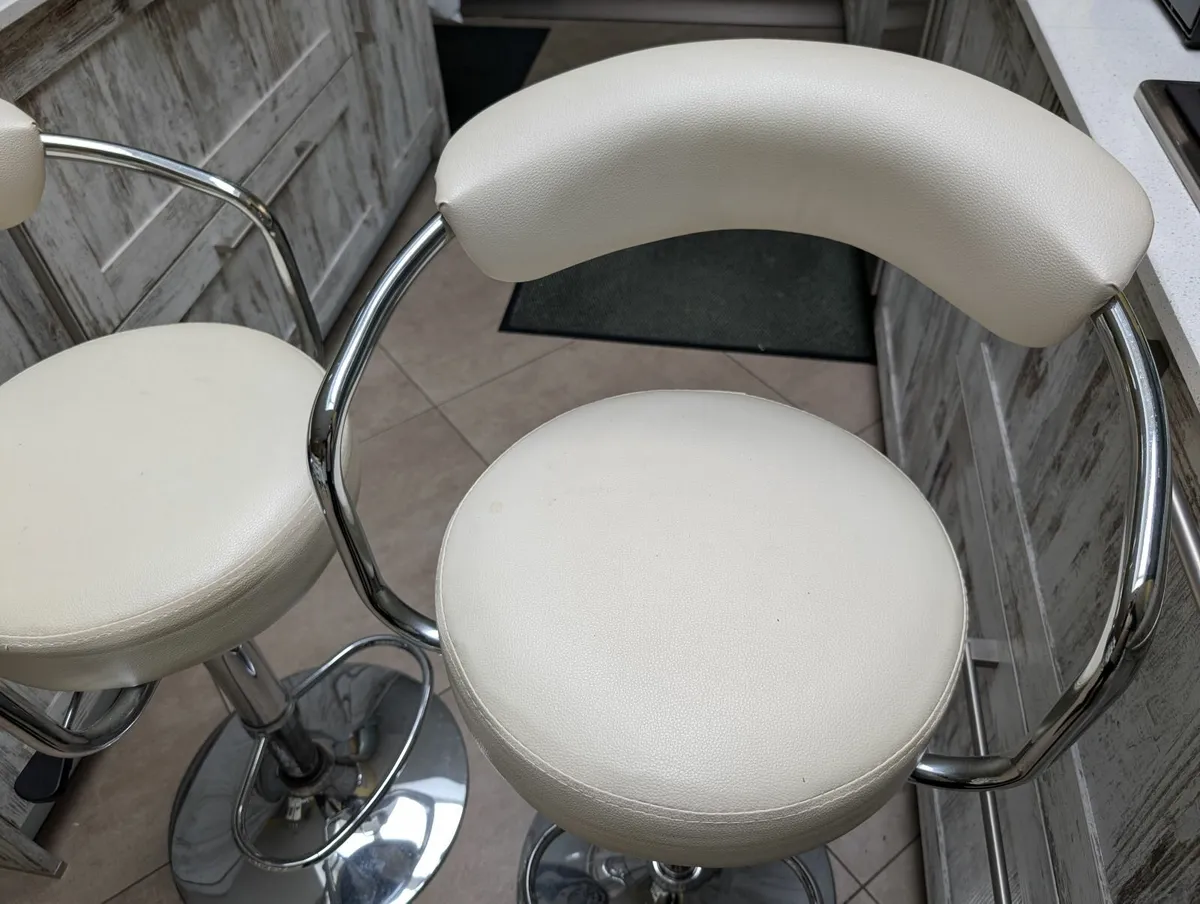 2 Kitchen Leather Stools - Image 2