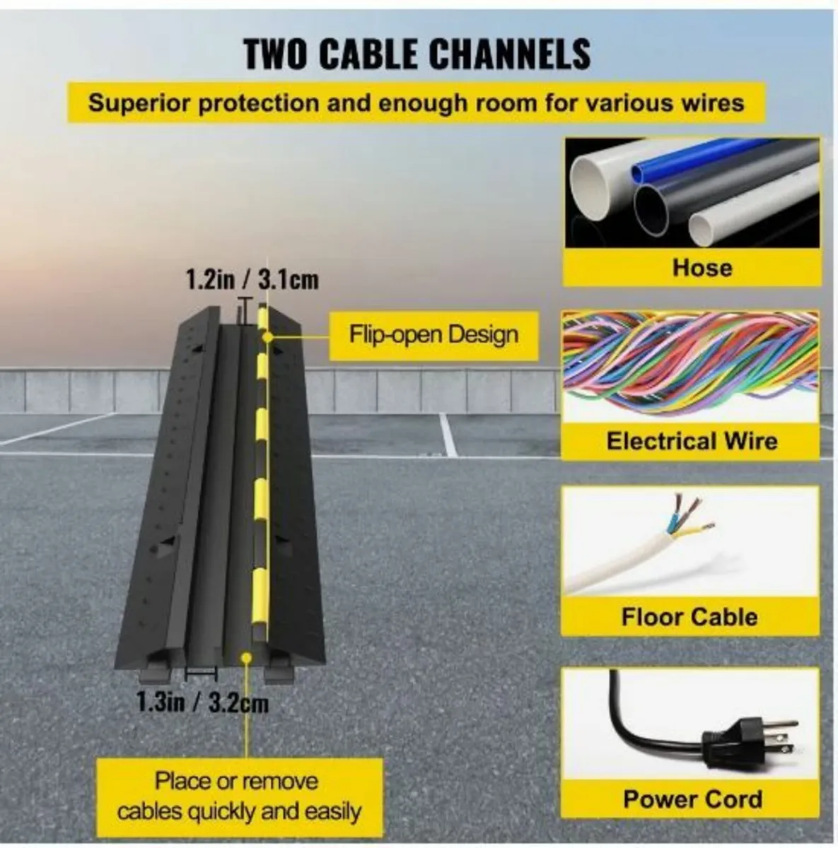 Cable Protector 101x24.5x5cm 3 Pack - Image 4