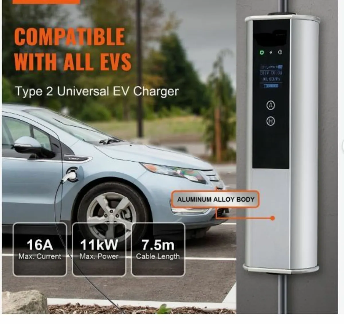 Portable EV Charger Type 2, 16A 3.68 kW/11 kW - Image 2