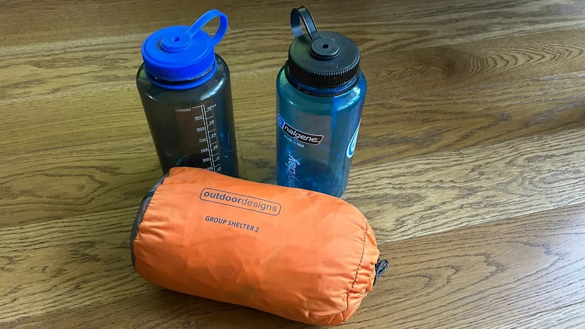 Hiking Gear - Group Shelter and Water Bottles