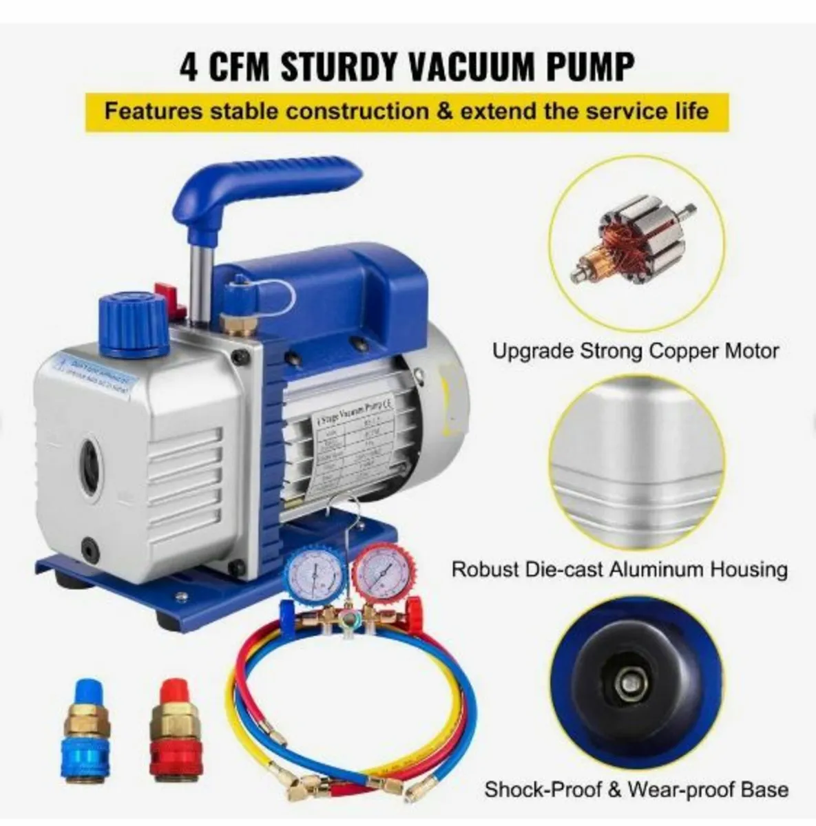 233 L/min(4CFM) 246W(1/3HP) Vacuum Pump - Image 3