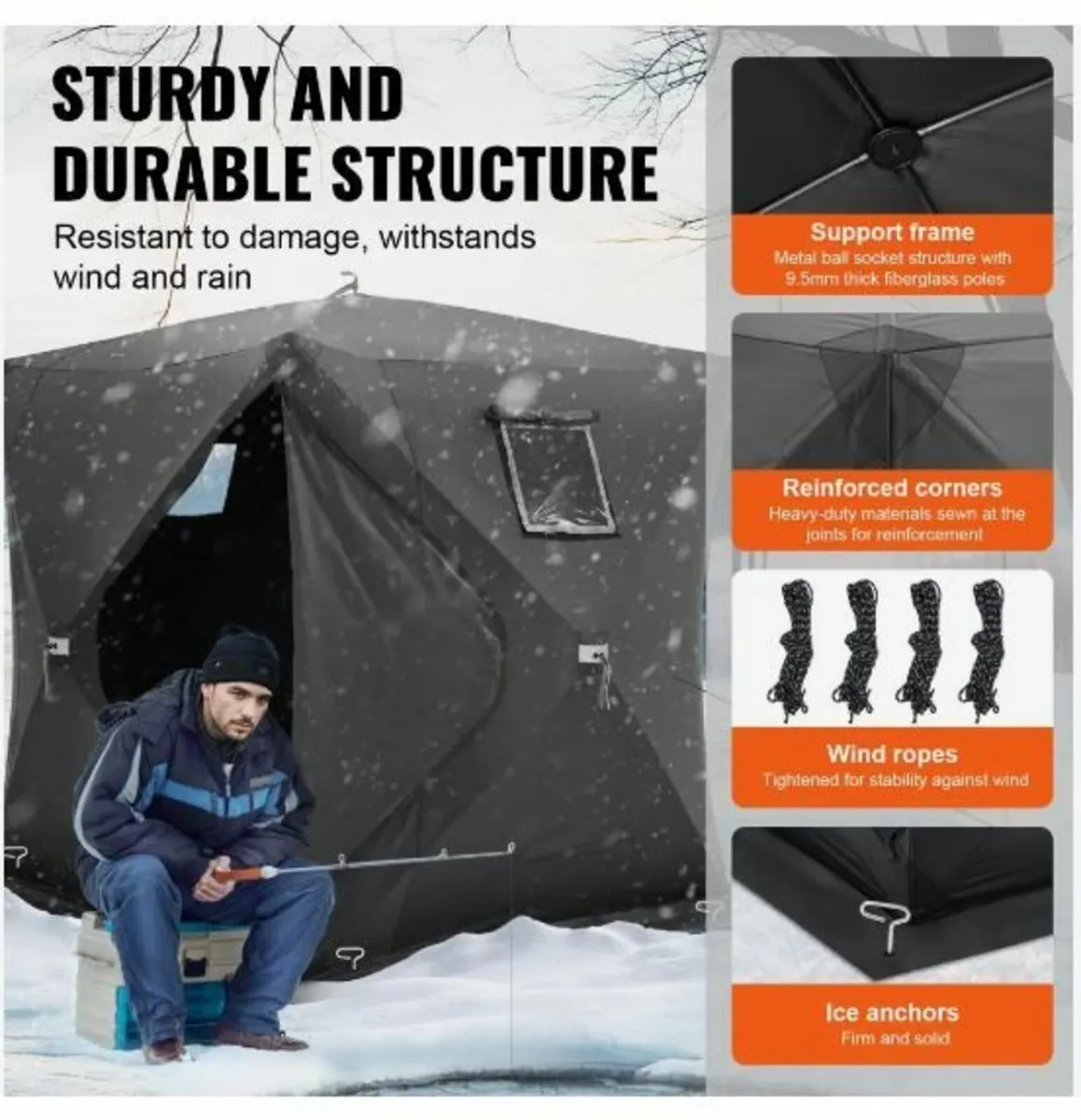 Portable Ice Shelter, 3-4 Person Pop-Up - Image 3