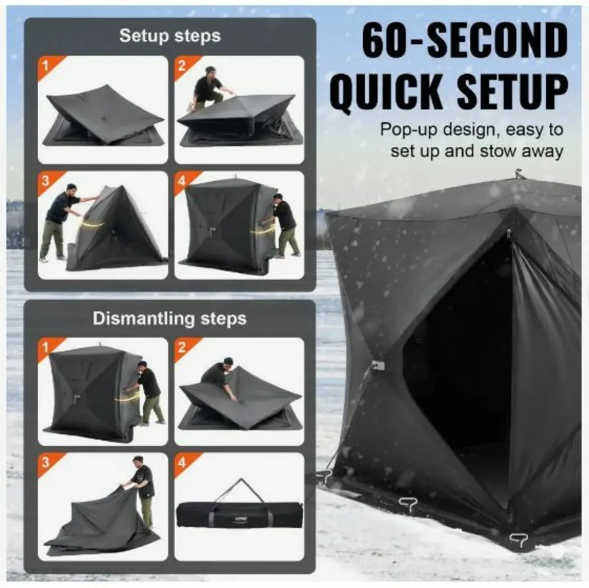 Portable Ice Shelter, 3-4 Person Pop-Up - Image 4