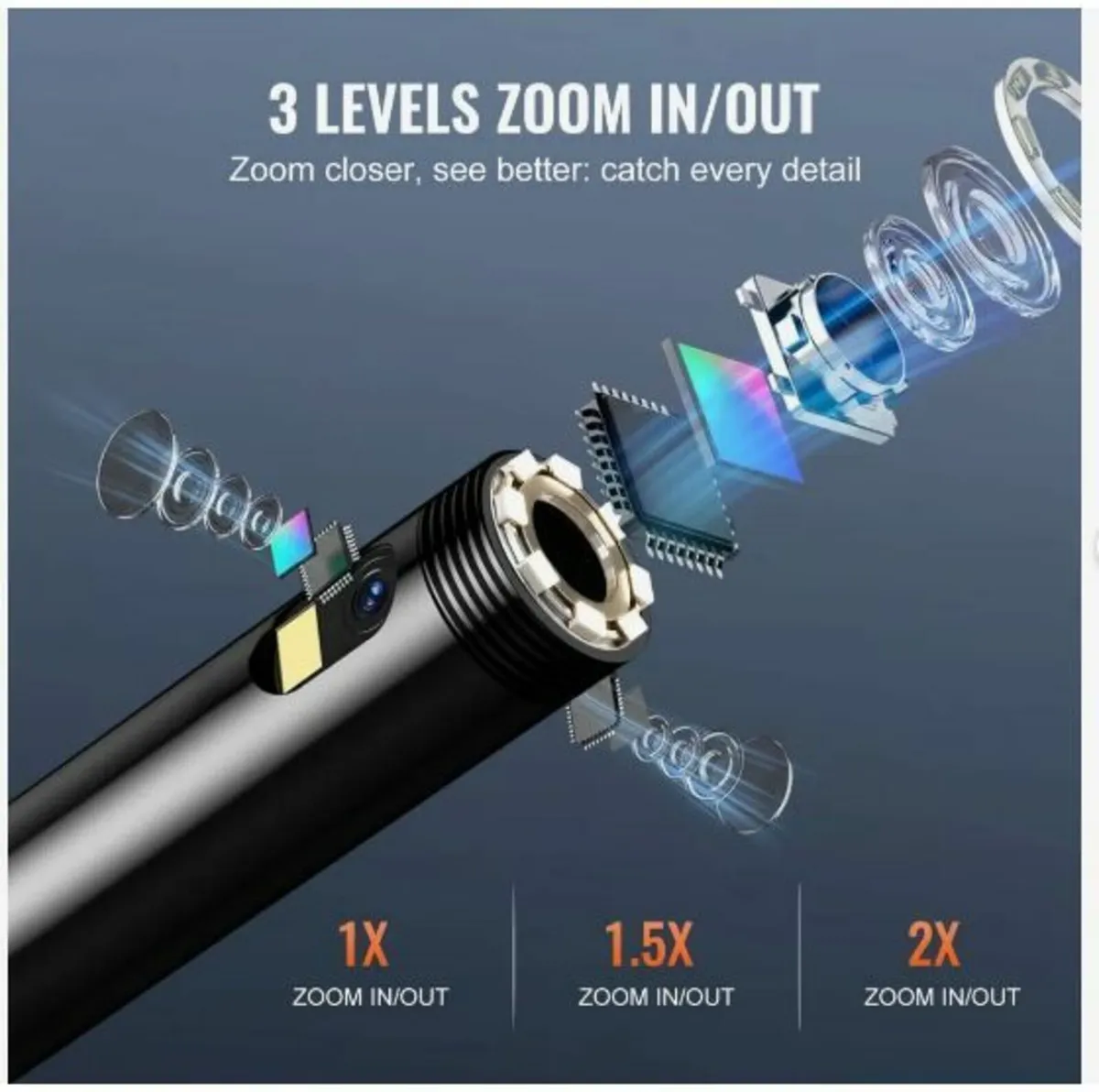 R Endoscope Camera with Lights Triple Lens - Image 3