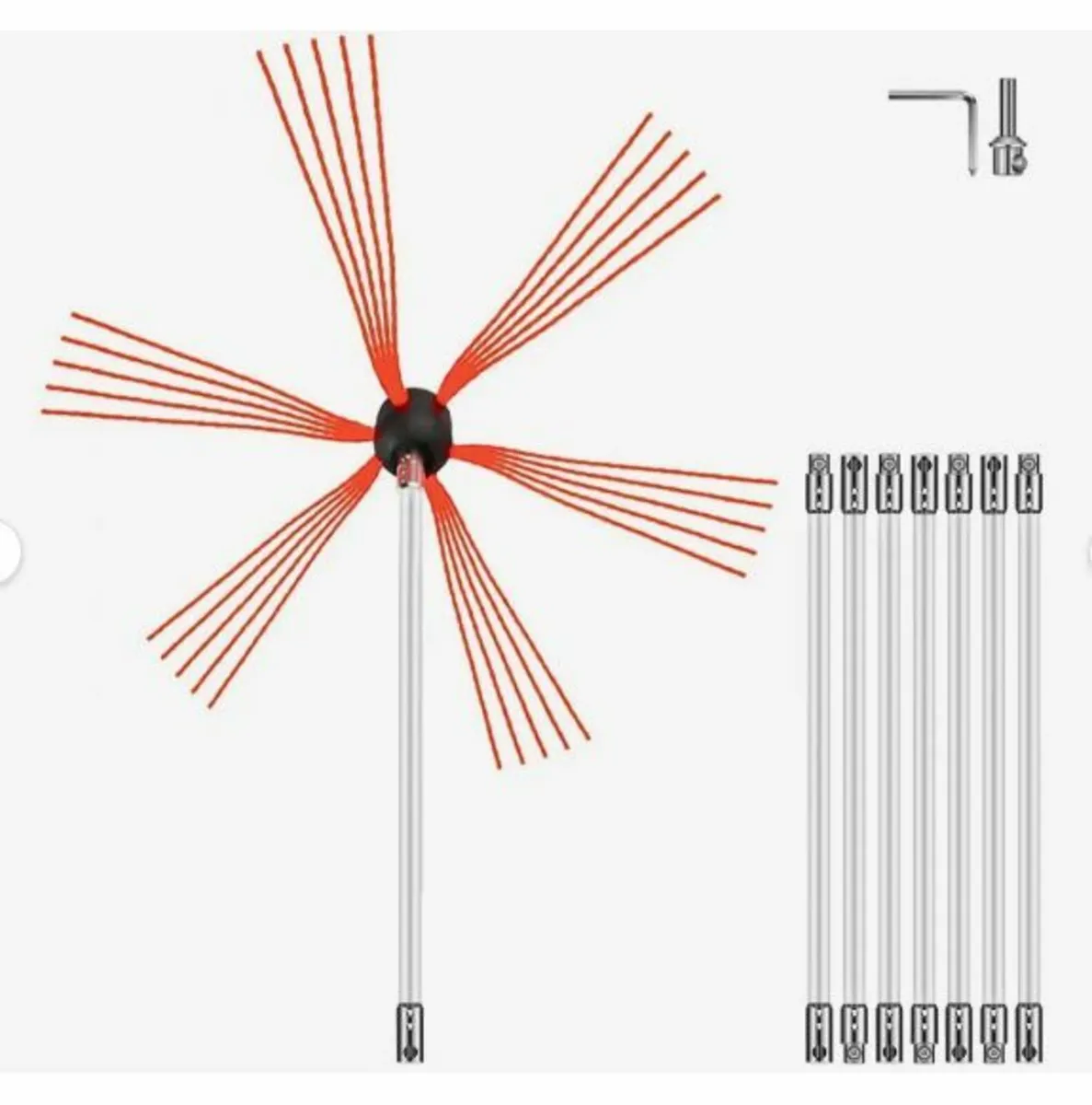 Flexible Chimney Cleaning Rods, 8 m - Image 1