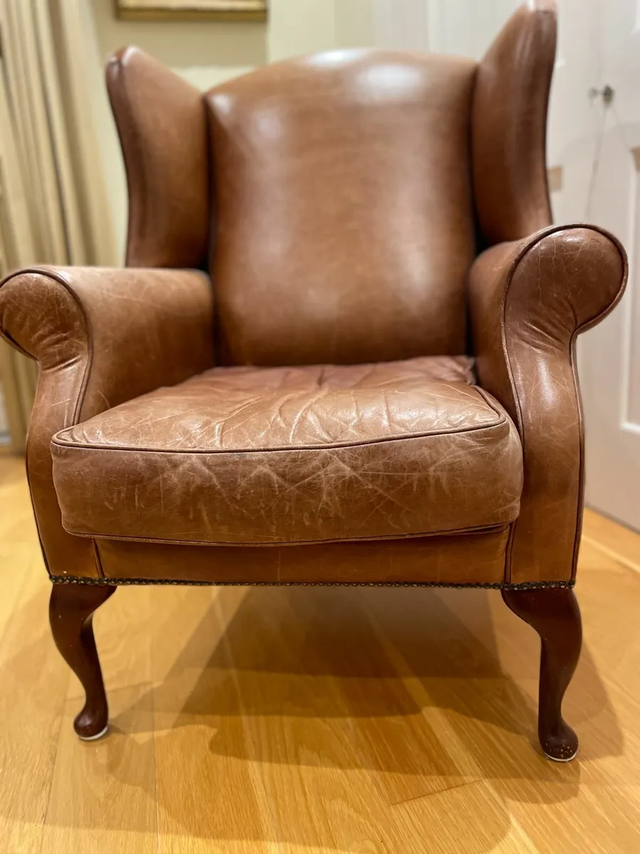 Leather Wingback Armchair - Image 4