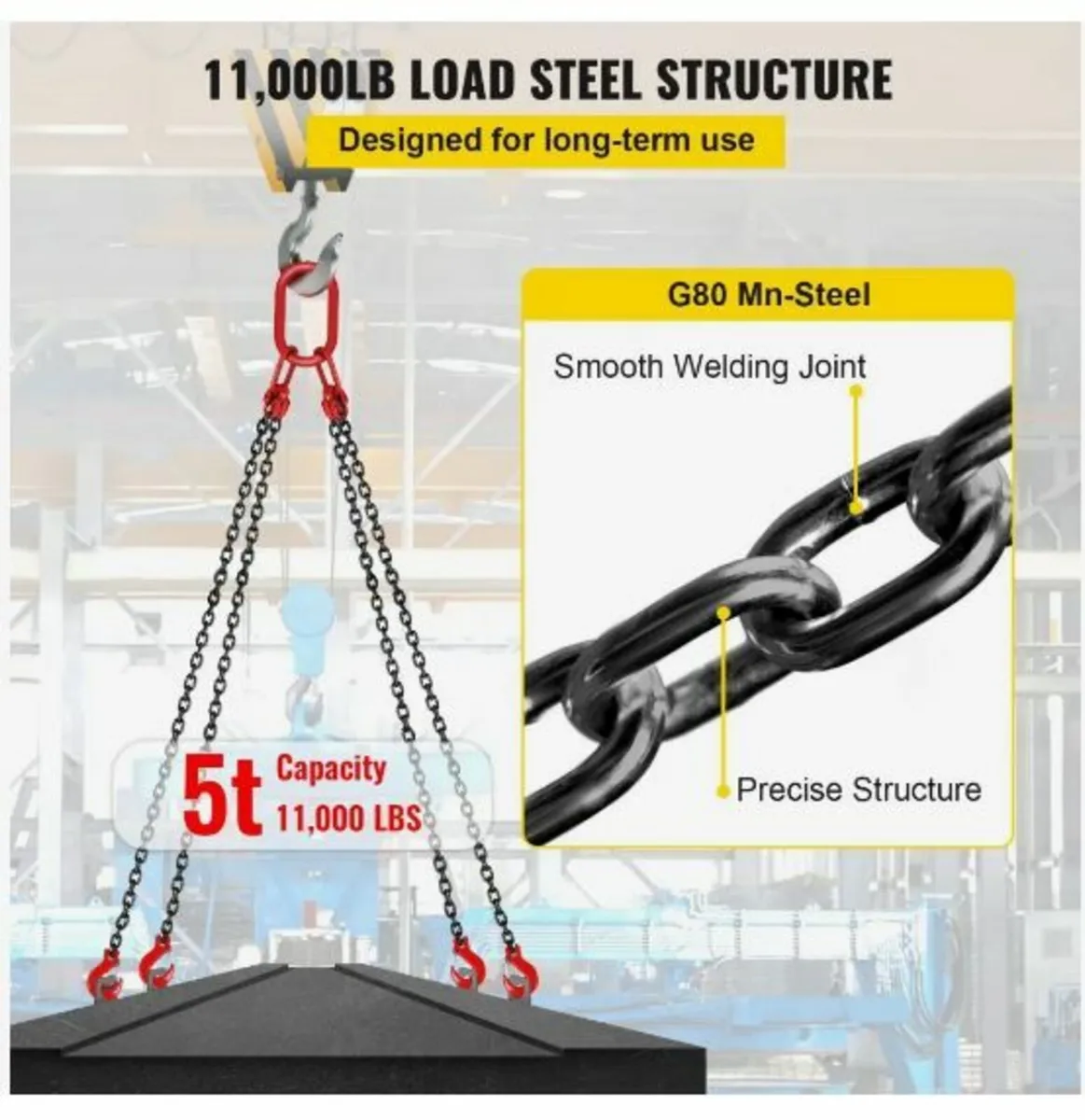 Chain Sling, 5/16 inch x 5 ft Lifting - Image 4