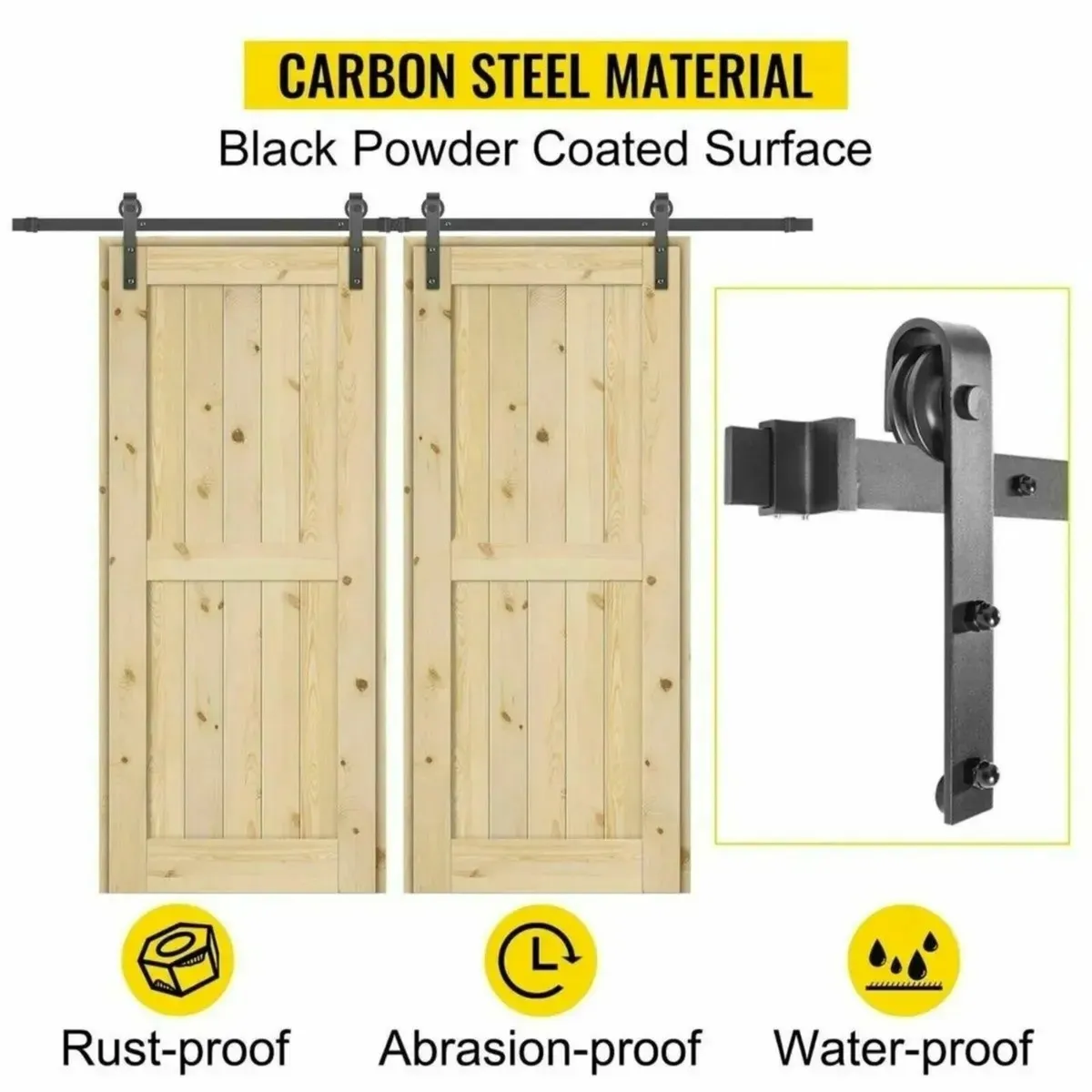 Barn Door Kit 12FT – Sliding Hardware Track Set - Image 1