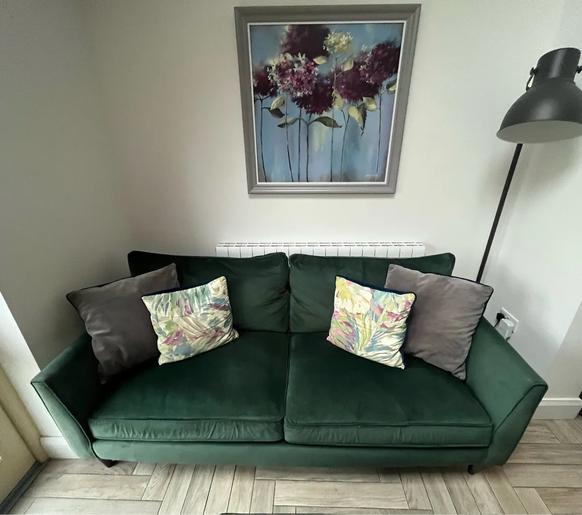 Green Velvet Sofa - Image 2