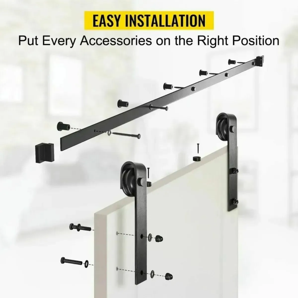 Barn Door Kit 12FT – Sliding Hardware Track Set - Image 3