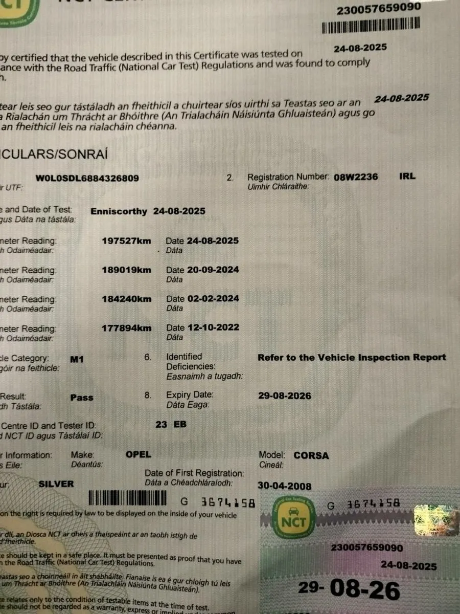 2008 OPEL CORSA 1.2 NCT 8/26 TAX 3/26 - Image 2