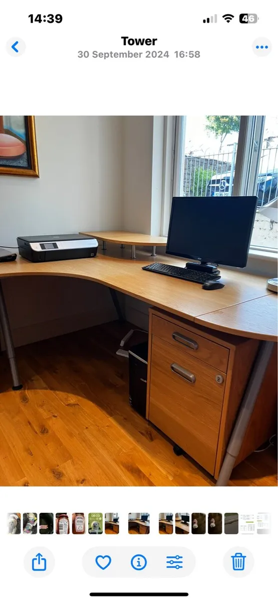 Desk and filling cabinet - Image 1