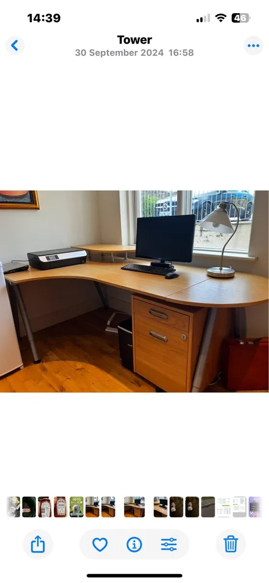 Desk and filling cabinet - Image 2