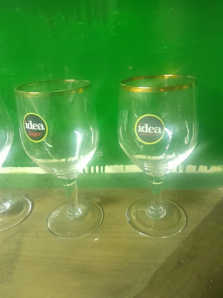Four vintage  idea lager glasses - Image 2